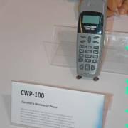 20050315m Clipcomm WLAN (802.11b/g) SIP phone. ARM7 CPU, 128x64 pixel display, WEP, STUN, 110g., 139x50x25mm.